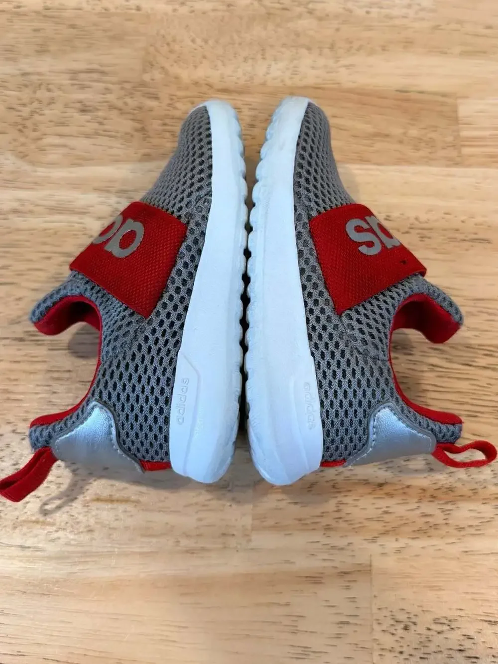 Adidas Lite Racer Adapt 4.0 Gray and Red Slip-On Toddler Size 6K